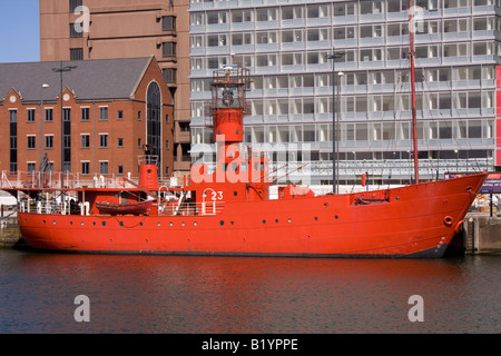 Das Planet Bar Licht Schiff festgemacht an Canning Dock, Liverpool Stockfoto