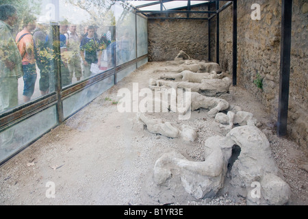Pompeji Opfer, Gipsabgüsse, Garten der flüchtigen Stockfotografie Alamy