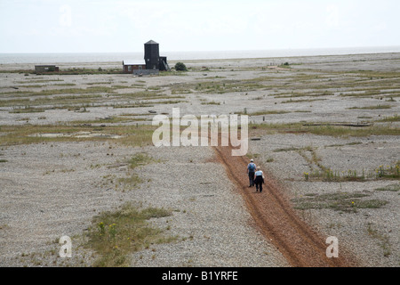 Schindel Grate und Reste der ehemaligen Bombe testen Website Orford Ness, Suffolk, Stockfoto