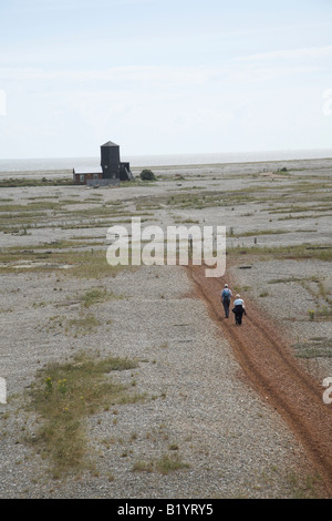 Schindel Grate und Reste der ehemaligen Bombe testen Website Orford Ness, Suffolk, Stockfoto