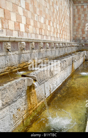 Fontana della 99 Canelle, L' Aquila, Italien Stockfoto