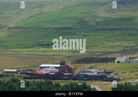 Große Grube Blaenavon, ein UNESCO-Weltkulturerbe aus über das Tal in Süd-Wales Stockfoto