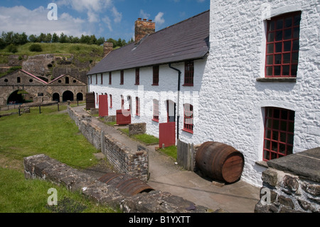 Arbeiterhäuschen am Standort Blaenavon Eisenhütte in Monmouthshire Südwales Stockfoto