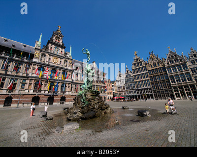 Marktplatz Grote Markt in Antwerpen Flandern Belgien Stockfoto