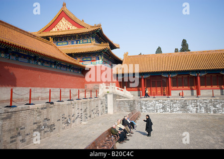 Touristen in der Hofburg verbotenen Stadt Peking China Stockfoto