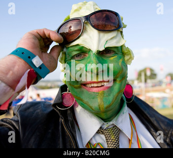 Grüner Mann Glastonbury Festival Pilton Wiltshire UK Europa Stockfoto