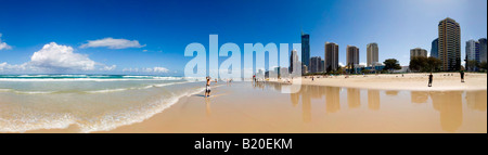 Weitwinkel-Panorama von Surfers Paradise an der Gold Coast Queensland Australia, einschließlich die Stadt und die Stadt Stockfoto