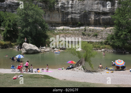 Guadalupe River State Park Texas schwimmen Stockfoto