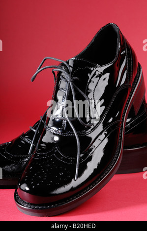 Schwarze elegante Schuhe Stockfoto