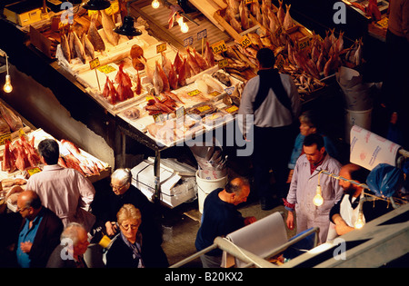 Fisch Abschnitt Zentrum Markt von Athen Griechenland Stockfoto