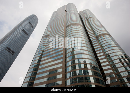 Börse auf eins und zwei Exchange Square und IFC2 International Finance Centre zwei Hongkong China Stockfoto