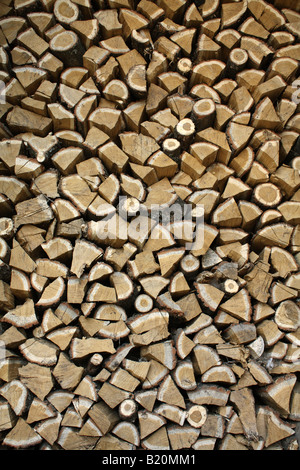 Stapel Brennholz (Eiche). Stockfoto