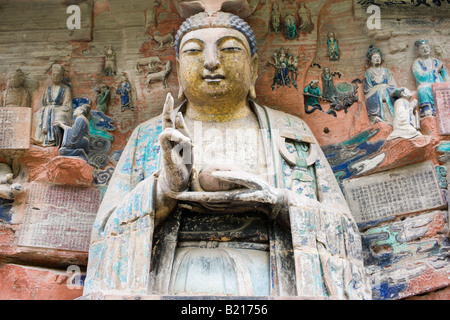 Felsschnitzereien Budhha montieren Baoding Chongqing China Stockfoto