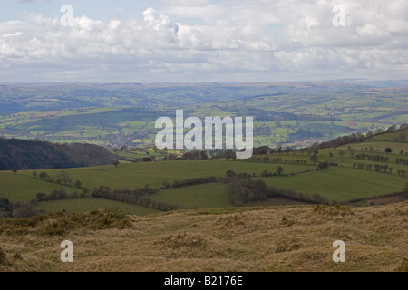 Mit Blick auf Hay on Wye schwarze Berge entnommen Stockfoto