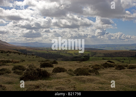 Mit Blick auf Hay on Wye schwarze Berge entnommen Stockfoto