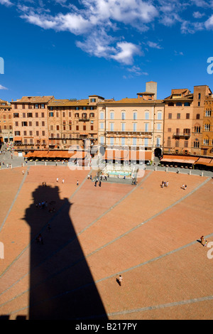 Piazza del Campo in Siena Toskana Stockfoto