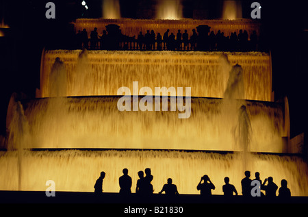 Magische Brunnen Font Magica de Montjuic Palau National MNAC Barcelona Katalonien Spanien Stockfoto