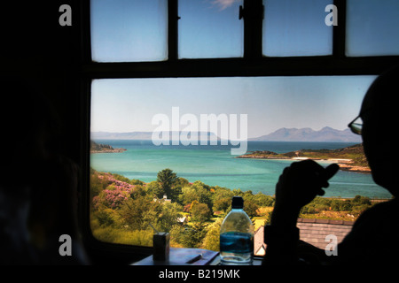 Blick aus dem Fenster der Jacobite Dampfzug Stockfoto