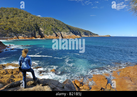 Freycinet Peninsula Küste. Stockfoto