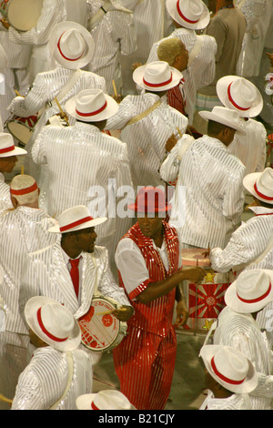 Dirigent in der Salgueiro Bateria, Rio Karneval 2008, Rio De Janeiro Stockfoto