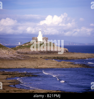 Mumbles Head Leuchtturm auf der Gower-Halbinsel Stockfoto