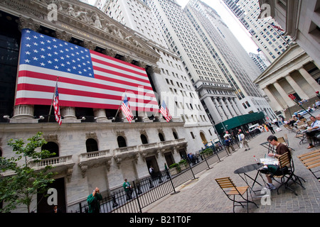 Die Vorderseite der New York Stock Exchange NYSE an der Wall Street New York New York 15. August 2006 Stockfoto