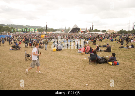 Die Pyramide-Hauptbühne auf dem Glastonbury Festival 2008 Stockfoto