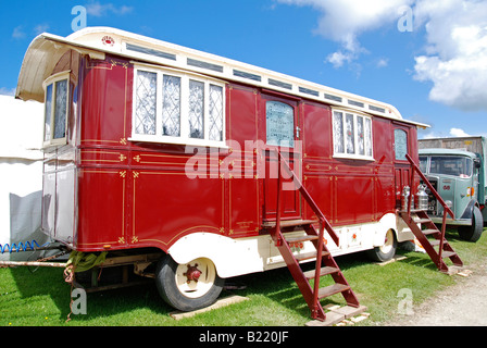 Festplatz Arbeiter Wohnwagen auf einem Jahrmarkt in Somerset, england Stockfoto