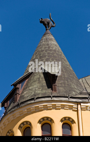 Katze Haus Riga Lettland Stockfoto