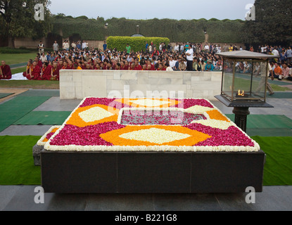 Ein Gebet für den Weltfrieden wurde gesponsert von der 14. Dalai Lama von Tibet bei RAJ GHAT NEW DELHI Indien April 2008 Stockfoto