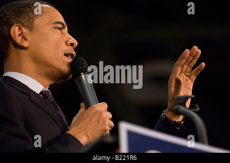 Concord, NH 1 8 08 Präsidentschafts Kandidat Senator Barack Obama Kampagnen in Concord NH 8. Januar 2008 Stockfoto