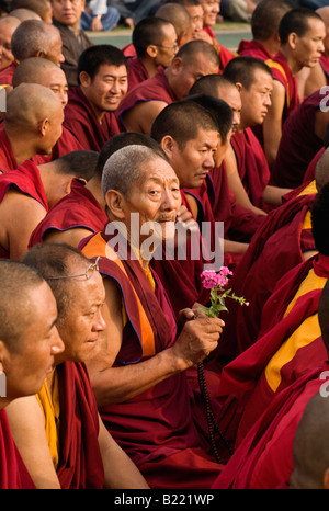 TIBETISCHE buddhistische Mönche besuchen ein Gebet für Weltfrieden RAJ GHAT im April 2008 neu-DELHI Indien Stockfoto