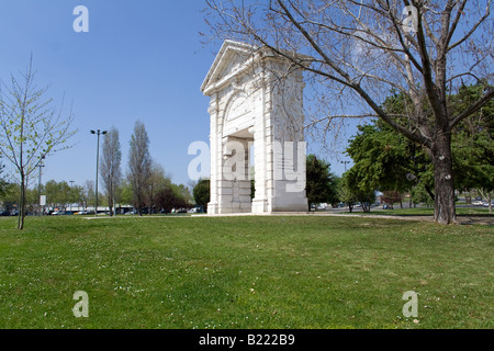 S. Bento Triumphbogen in Espanha Square, Lissabon, Portugal Stockfoto