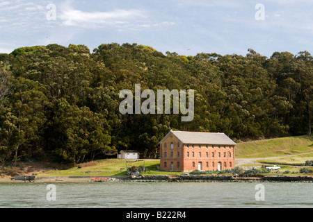 Quartiermeister Gebäude am Camp Reynolds, West Garnison, Angel Island State Park, Kalifornien Stockfoto