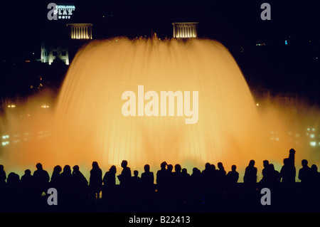 Magische Brunnen Font Magica de Montjuic Palau National MNAC Barcelona Katalonien Spanien Stockfoto