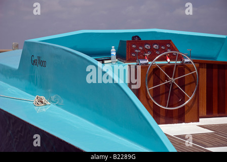 Kaimanfisch Holz konzipiert Boot am Apalachicola antiken und klassischen Bootsmesse Stockfoto