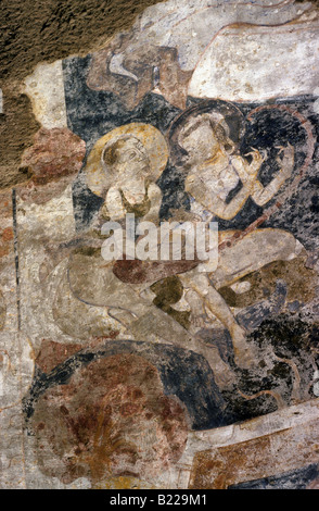 Details der Gemälde in der großen Buddha-Statue in Bamiyan Afghanistan diese Statue und Gemälde wurden von den Taliban zerstört Stockfoto