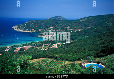 Il Golfo Biodola Elba Toskana Italien Stockfoto