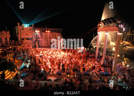 Blick über Open-Air-Disco Halikarnas Bodrum Mugla Türkei Stockfoto