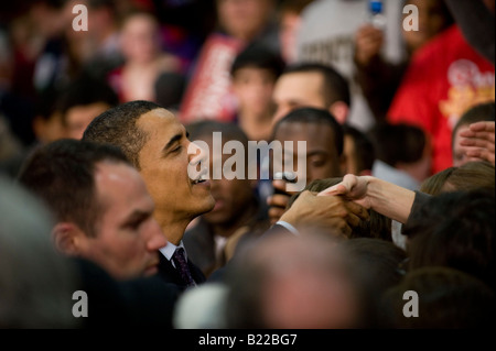 Concord, NH 1 7 08 Präsidentschafts Kandidat Senator Barack Obama Kampagnen in Concord NH 7. Januar 2008 Stockfoto