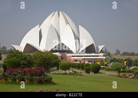 DIE BAHAI Haus der Anbetung, bekannt als der LOTUS-Tempel wurde in Neu-Delhi 1986 abgeschlossen. Stockfoto