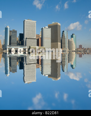Panoramawanderungen von Manhattan mit fliegenden Hubschrauber New York usa Stockfoto