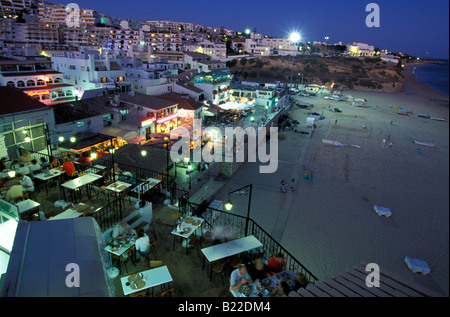 Strandrestaurants Albufeira-Algarve-Portugal Stockfoto