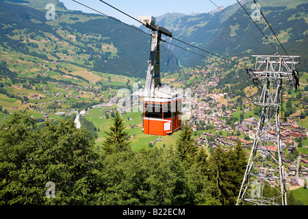 Dies ist eine Seilbahn gehen von Grindelwald bis Pfingstegg Kanton Bern Schweiz Stockfoto