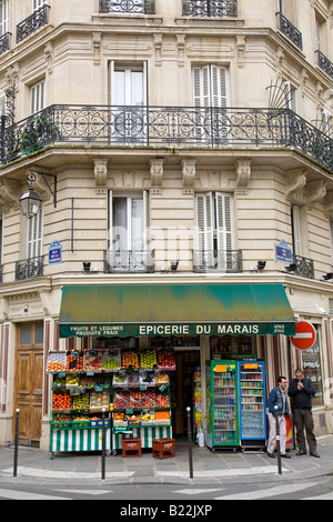 Epicerie in Le Marais Bezirk von Paris Stockfoto