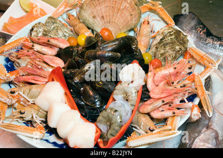 Platte mit Cocktail Meeresfrüchte Stockfoto