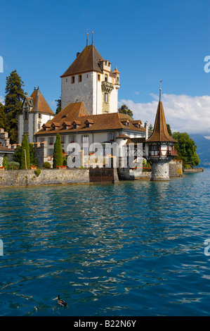 Oberhoffen Burg Thunersee Berner Oberland Schweiz Stockfoto