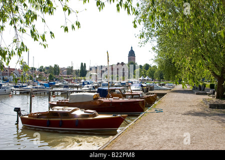 Strängnäs Hafen Schweden Stockfoto