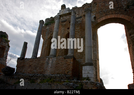 Teatro Greco in Taormina, Sizilien, Italien Stockfoto