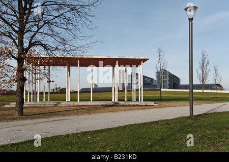 Pavillon im Park, Spreebogen-Park, neuer Hauptbahnhof, Berlin Hauptbahnhof, Berlin, Deutschland Stockfoto